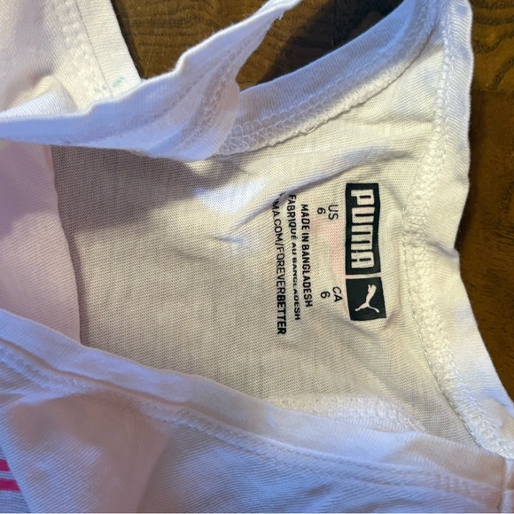 PUMA Kids White and Pink Tank Top & Shorts Set - Picture 5 of 6